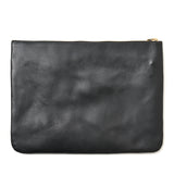 SQUARE ZIP & SNAP POUCH size L -LEATHER