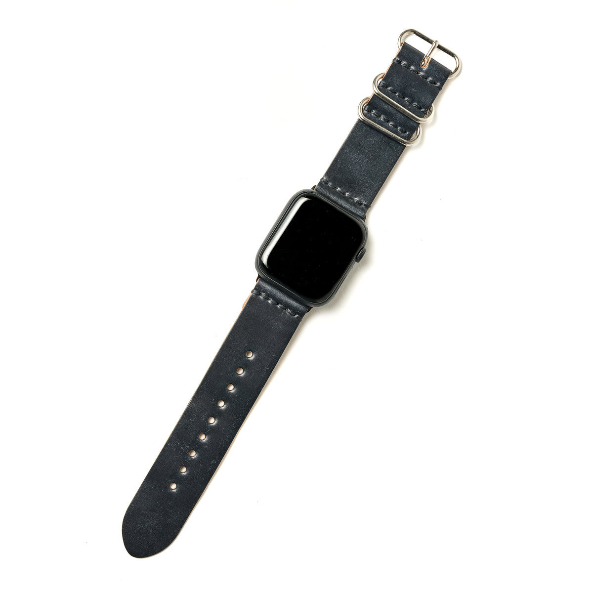 MILITARY STRAP FOR APPLE WATCH (HORWEEN_COADOVAN_BLACK