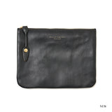 ［ size M ］SQUARE ZIP & SNAP POUCH -LEATHER