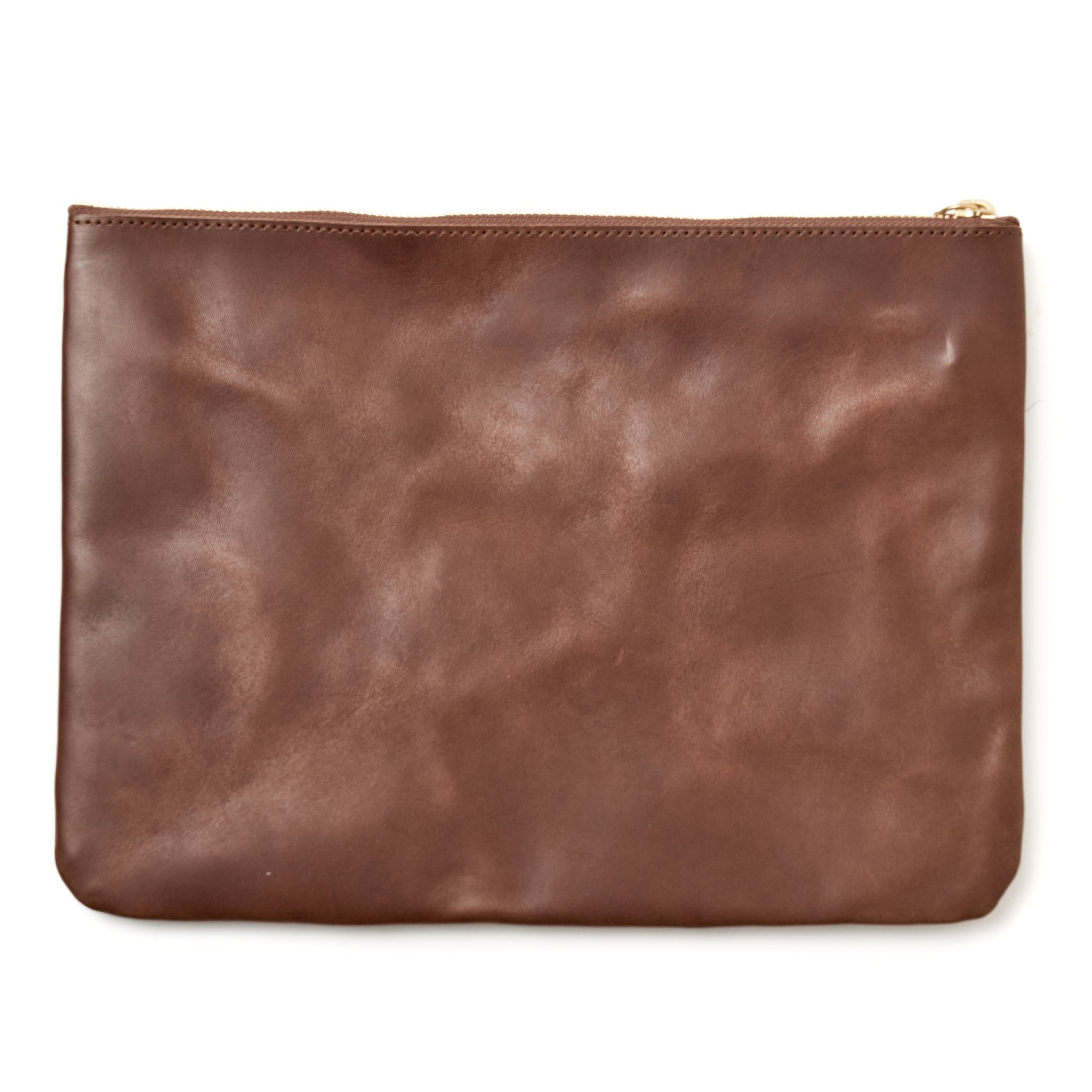 SQUARE ZIP & SNAP POUCH size L -BROWN LEATHER – THE BOOTS SHOP ONLINE