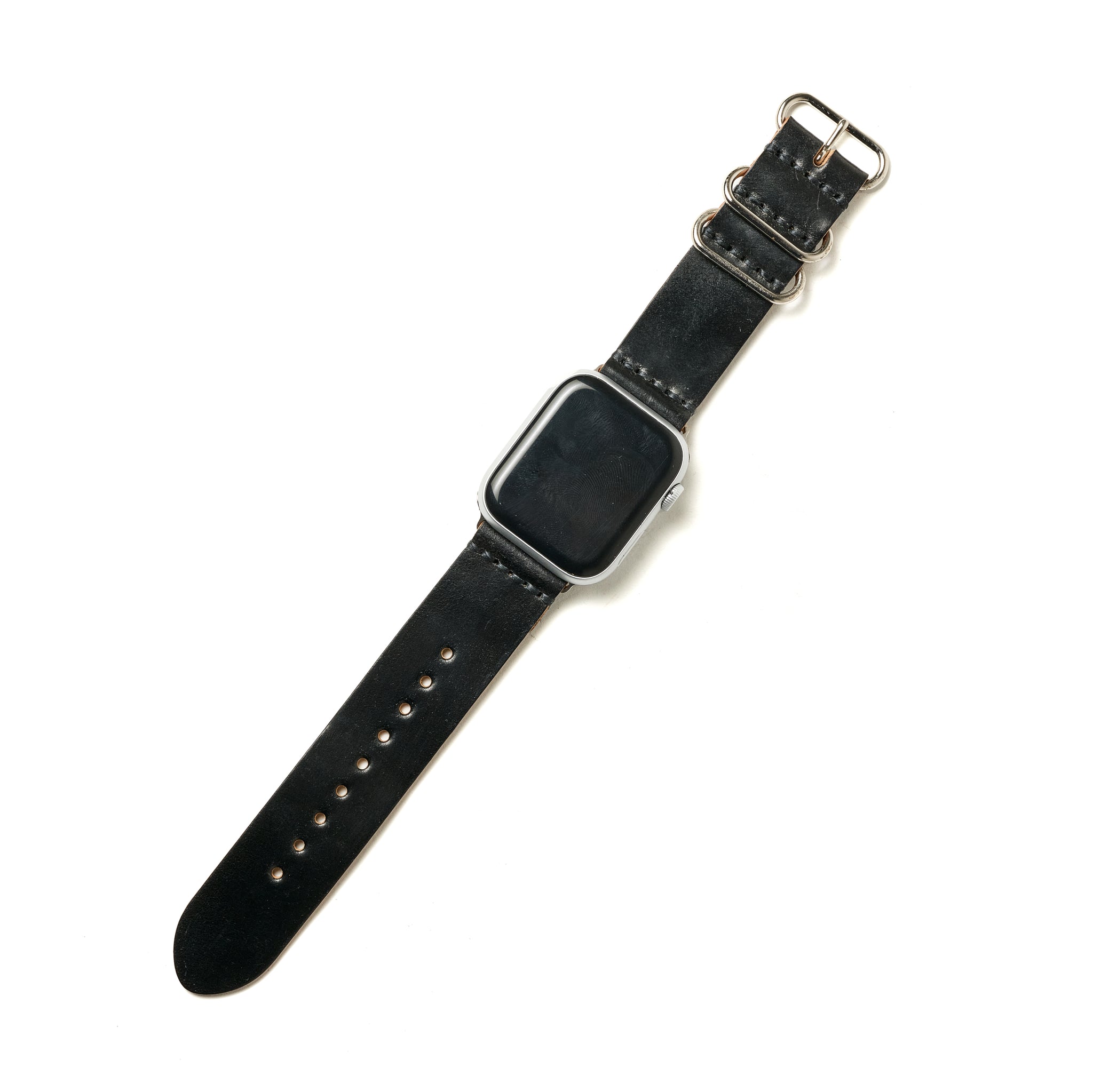 MILITARY STRAP FOR APPLE WATCH (HORWEEN_COADOVAN_BLACK