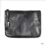 ［ size L ］SQUARE ZIP & SNAP POUCH -LEATHER