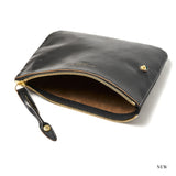 ［ size M ］SQUARE ZIP & SNAP POUCH -LEATHER