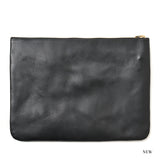 ［ size L ］SQUARE ZIP & SNAP POUCH -LEATHER