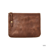 ［ size M ］SQUARE ZIP & SNAP POUCH -LEATHER