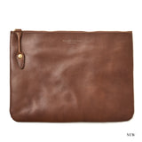 ［ size L ］SQUARE ZIP & SNAP POUCH -LEATHER