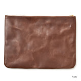 ［ size L ］SQUARE ZIP & SNAP POUCH -LEATHER