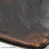 ［ size M ］SQUARE ZIP & SNAP POUCH -LEATHER