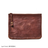 ［ size M ］SQUARE ZIP & SNAP POUCH -LEATHER